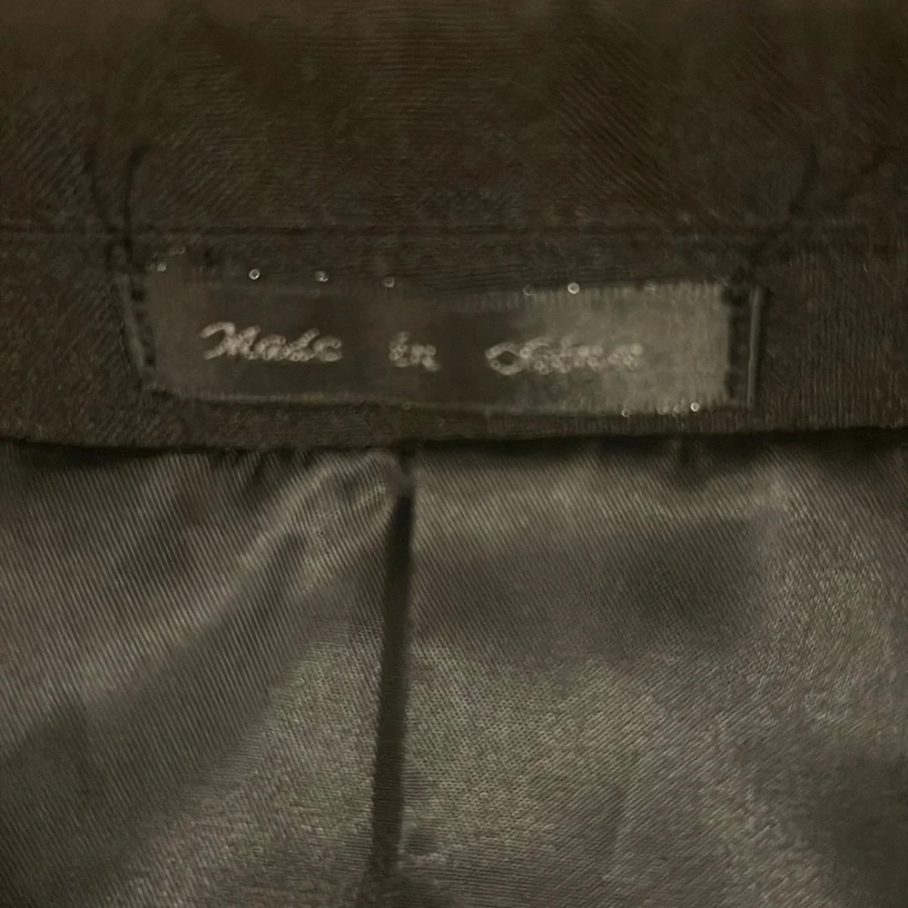 Formal Fashions men’s black tuxedo jacket and pants. Jacket 38S, Pants 34x34